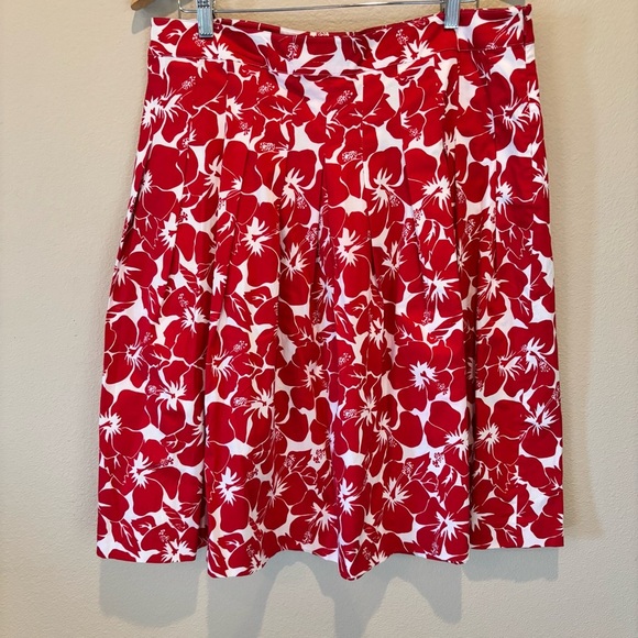 Talbots Floral Pleated A-Line Skirt,size 14,Tropical Office Resortwear Caribbean - Picture 1 of 10